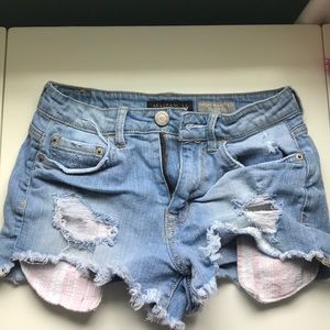 Jean shorts.